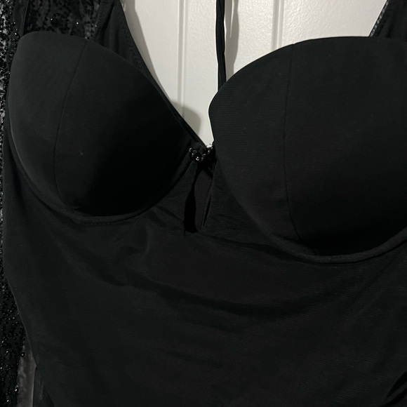 OH POLLY St. Germain black embellished long sleeve mini dress - Picture 6 of 11